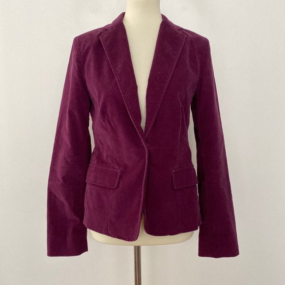 Club Monaco Jackets & Blazers - Club Monaco 6 Collared Button Up Velvet Blazer
